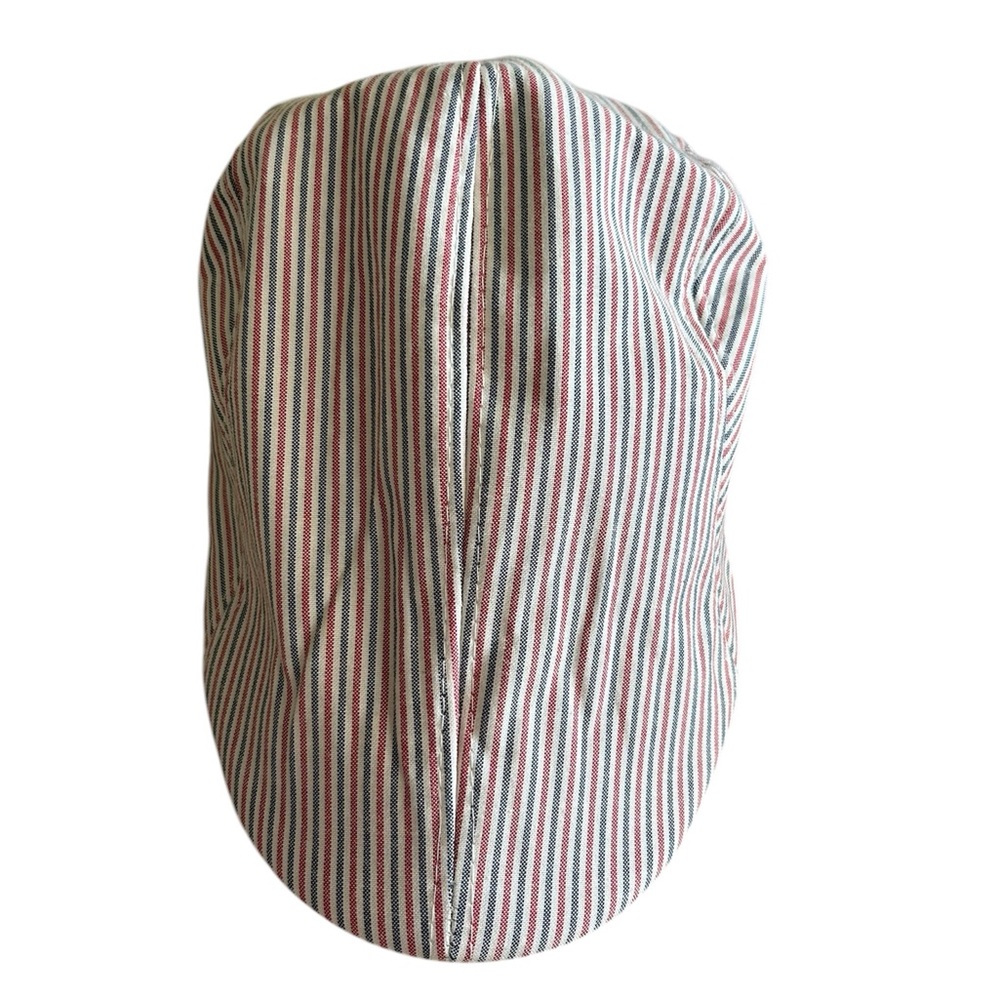 Striped Cap with Red and blue Accents